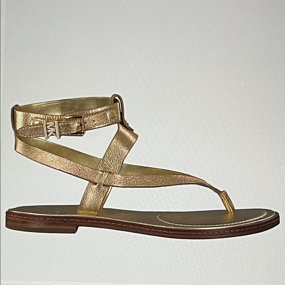 Michael Kors Pearson metallic leather thong sandal